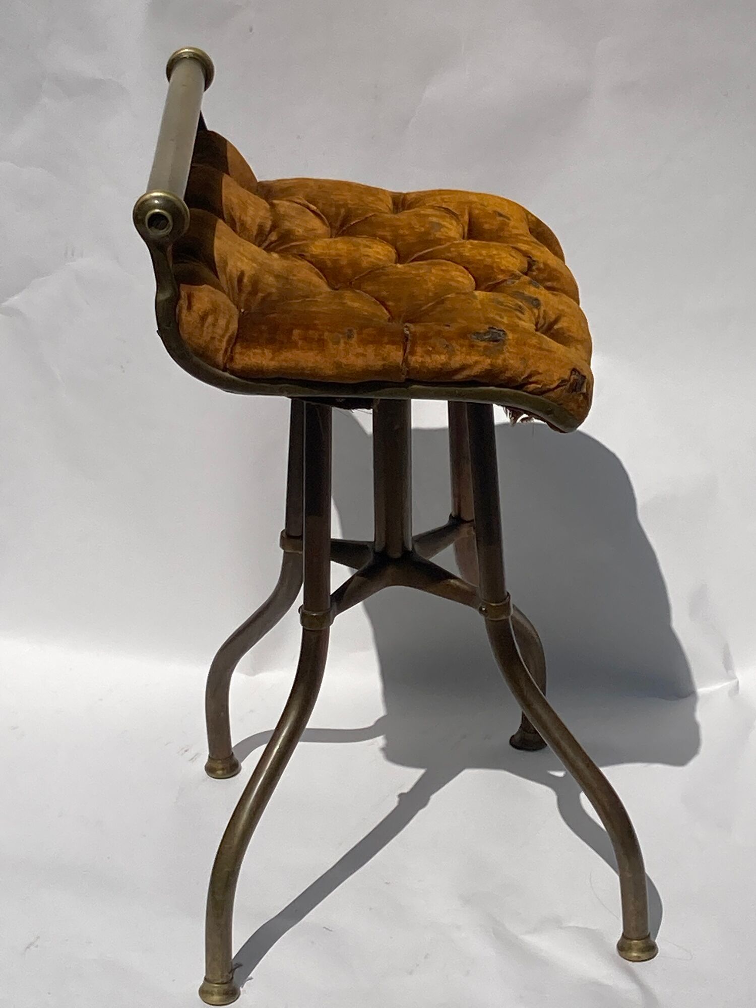 Victorian English brass piano cello music stool attributed to CH Hare