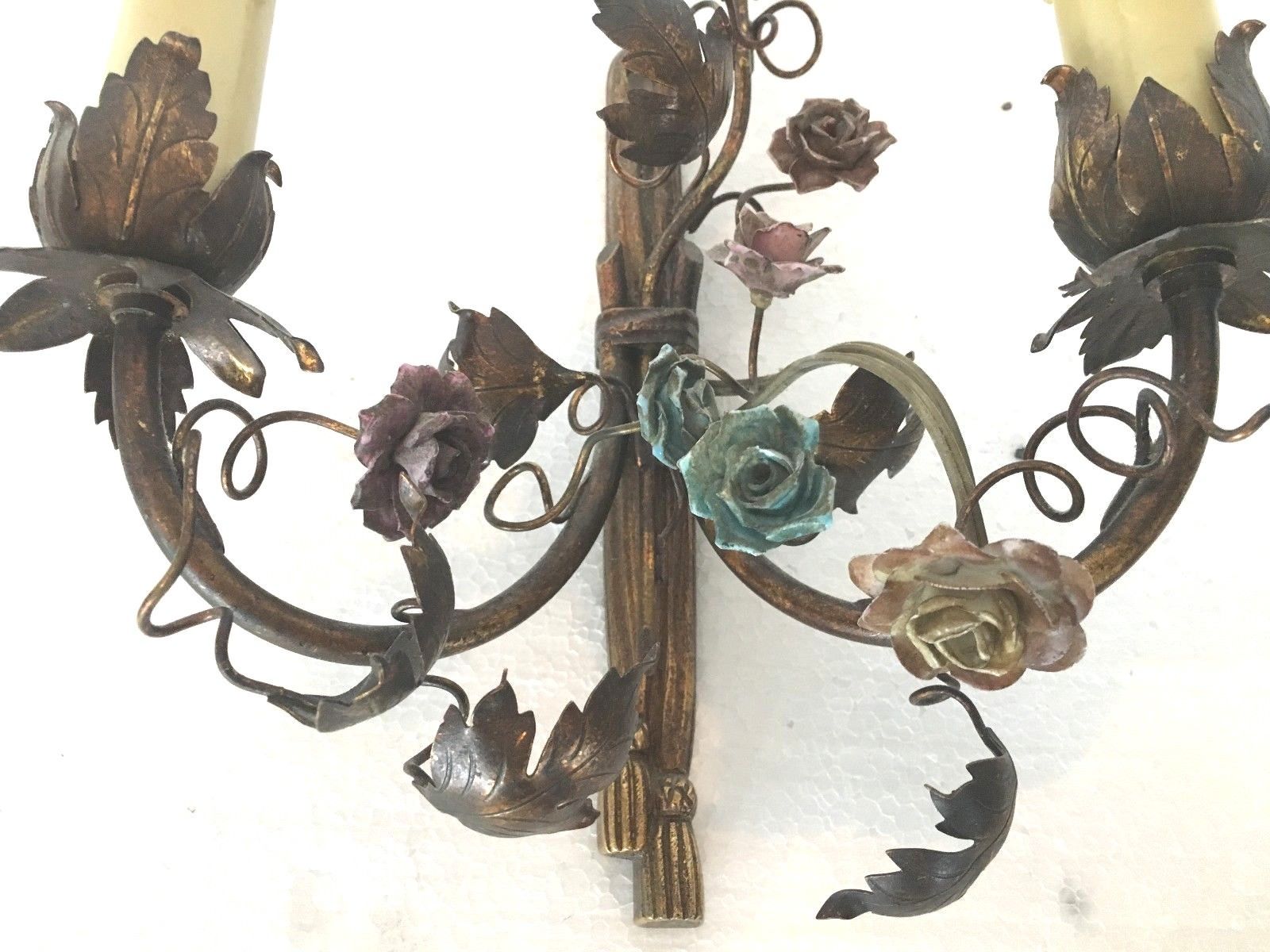 Pair of gilded metal sconces