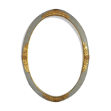 Old Art-Deco oval wood -stucco frame, 56x41 cm, 50x35 cm SB leaf