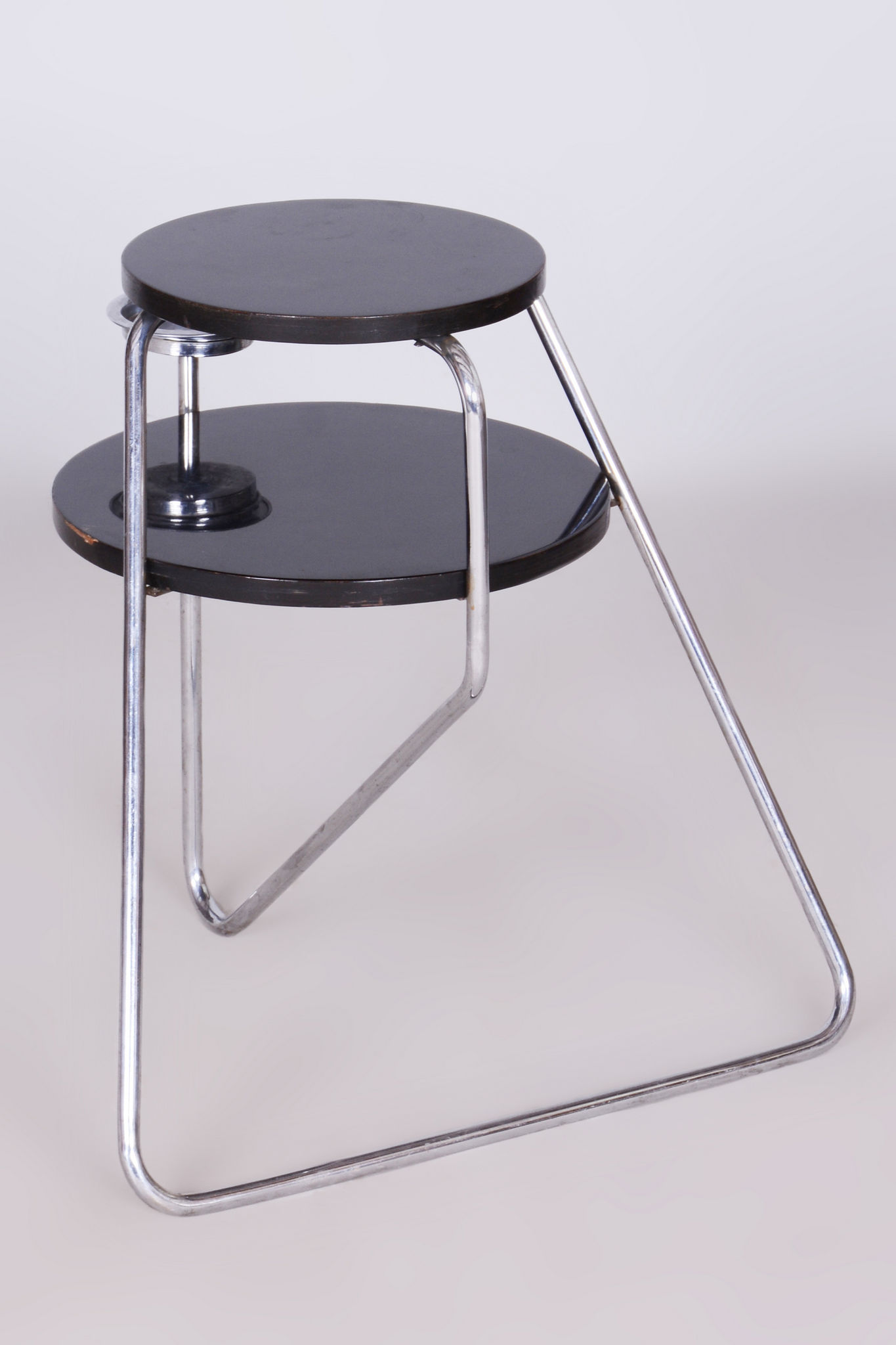 Restored Bauhaus Small Table, Chrome, Revived Polish, Czechia, 1930s