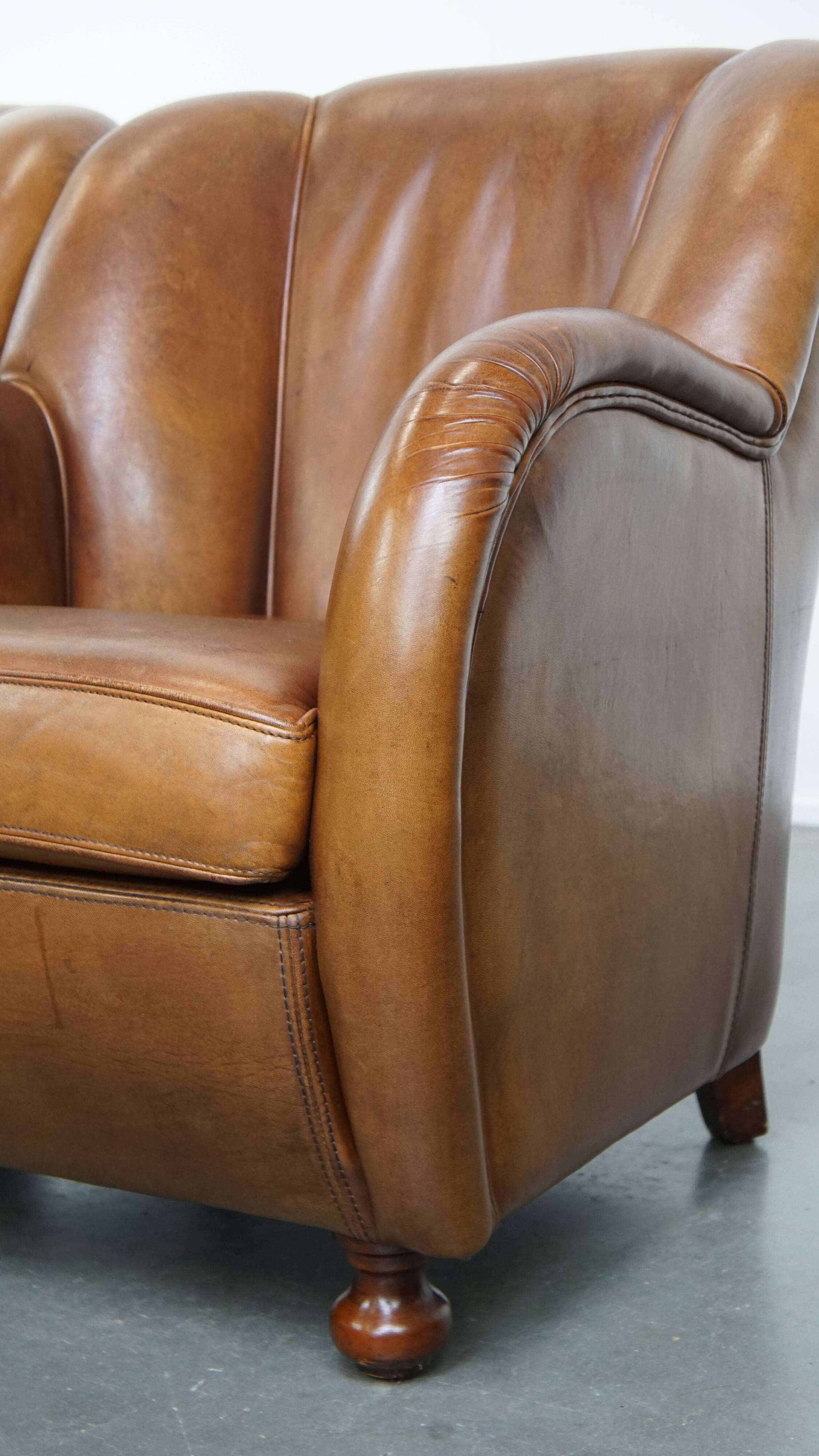 Set of 2 Sheepskin Leather Design Armchairs