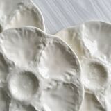 4 GIEN white barbotine shell plates