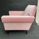 Fauteuil vintage velour  rose