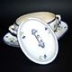 Oval sugar bowl in creil terrece montereau model barbeau blueberry 19th century