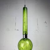 Midcentury extra large green glass tube pendant, Staff Leuchten 1960s-1970s