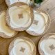 Set of 6 vintage flat plates in ironstone, Andalous model by Longwy.