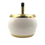 Monumental white ceramic and brass lamp base, italy 1970s