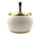 Monumental white ceramic and brass lamp base, italy 1970s