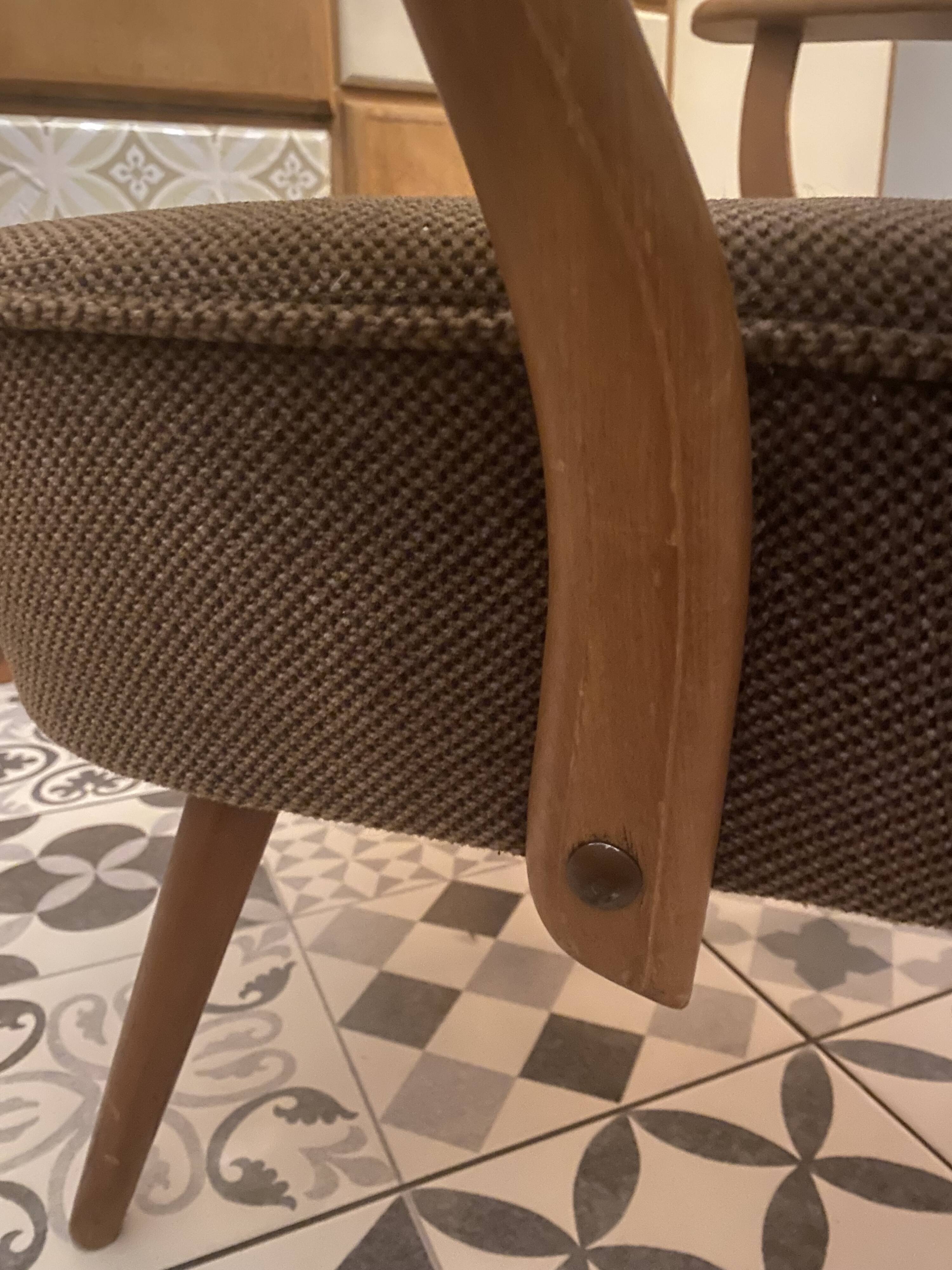 "Cocktail" Armchair 1950 – Compass Legs & Firm Spring Seat