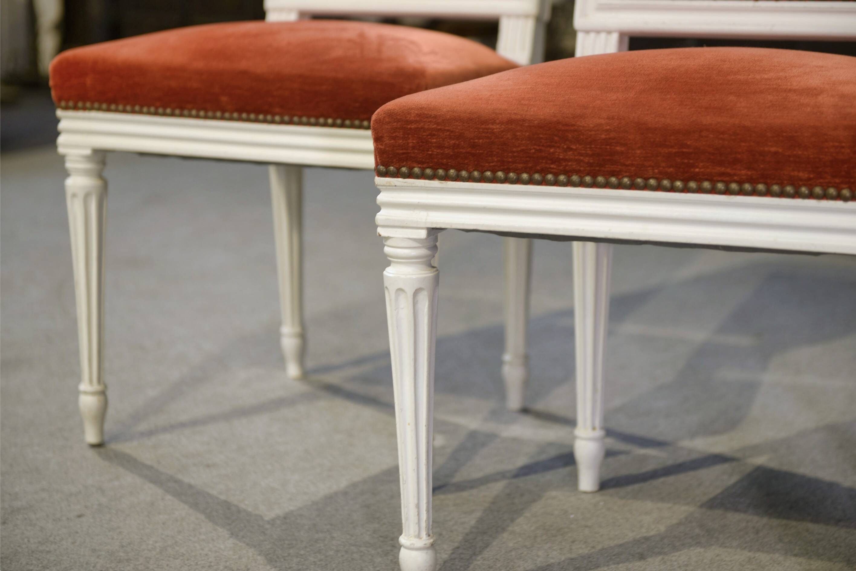 Set of 4 Louis XVI style chairs from the 1970s.