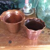 Set de 2 cache pots en cuivre