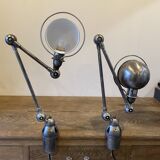 Jieldé desk lamp with 2 arms of 40cm and 25cm with a clamp base.