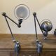 Jieldé desk lamp with 2 arms of 40cm and 25cm with a clamp base.