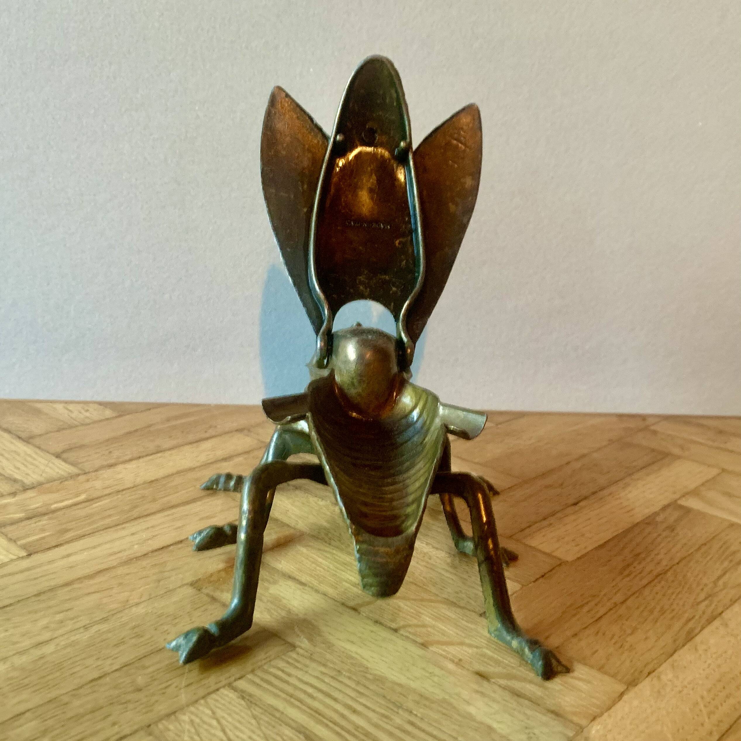 Vintage brass ashtray in the shape of a fly