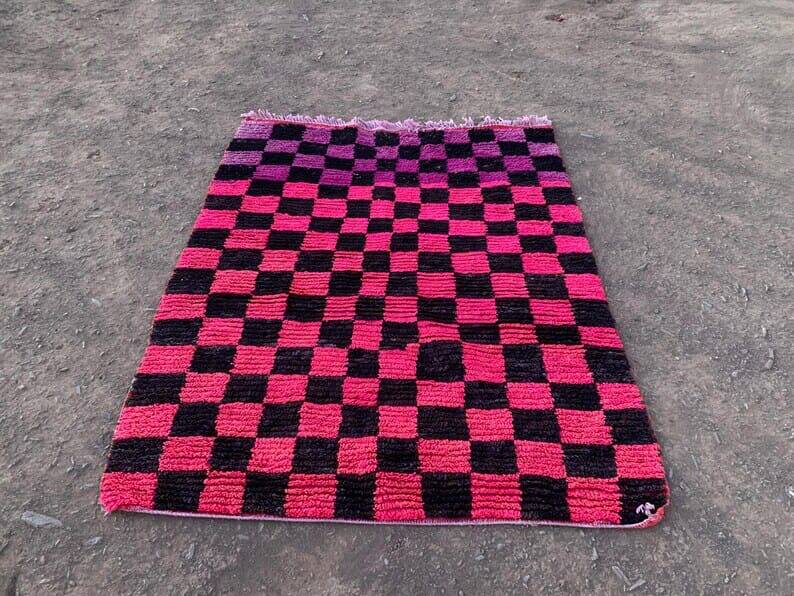 Traditional handmade pure wool rug, size 100 x 200 cm