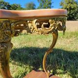Louis XV coffee table in pink marble