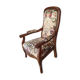 Fauteuil Voltaire en bois et tissu