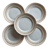 5 "Valence" flat plates from Moulin des Loups