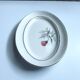 Vintage oval plate signed Moulin des Loups model Imperia pink flower