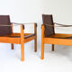 Karl Heinz Bergmiller For Escriba, Pair of Safari Leather Armchairs and Matching Coffee Table