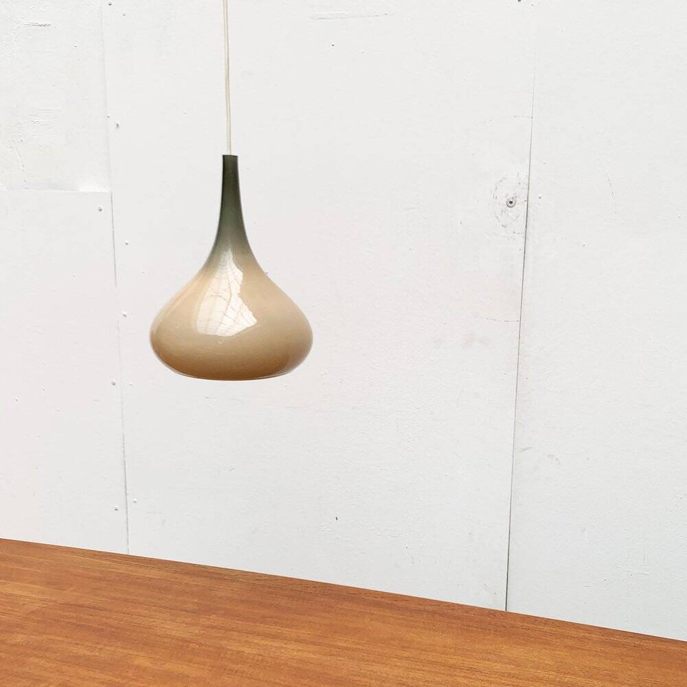 Mid-century Danish glass tulip pendant lamp by Nordisk Solar and Holmegaard, 1960s.