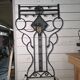 Art Deco coat rack wardrobe in wrought iron from the 1930s.