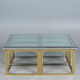 Brass and chrome coffee table with four nesting tables 1970