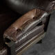 Modern Scandinavian brown leather swivel chair, 1970s