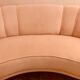 1940s Danish Banana Shaped Scalloped Sofa in Blush Pink