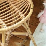 Rattan stool from the 50s, rare model