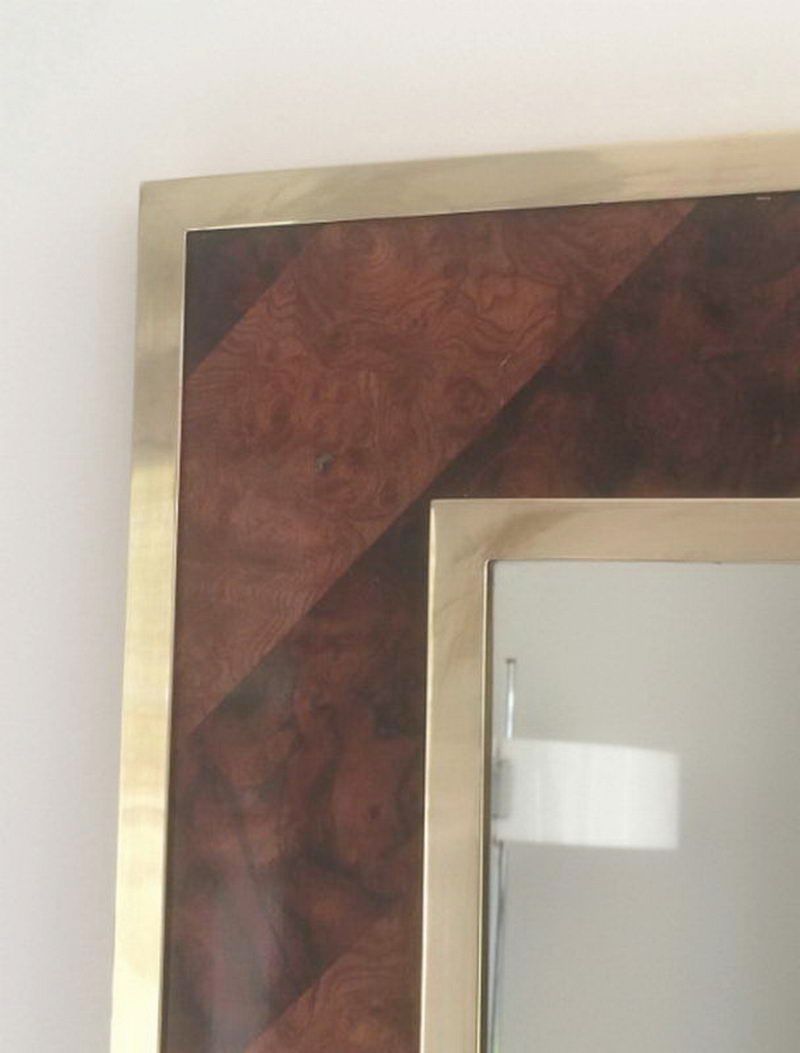 Mirror in wood and brass marquetry