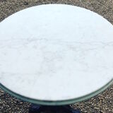 Bistro table white marble and cast iron