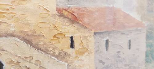 Painting oil on canvas Tuscan landscape R. Morelli 50x70 years 60/70