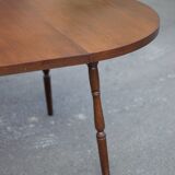 Round wooden table with 1 extension, wooden dining table, dining room table, kitchen table