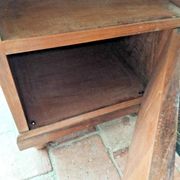 Vintage Wooden Nightstand with Marble Top