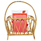 Bamboo and rattan magazine rack in the style of Franco Albini, Italy, 1970s.