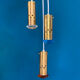3 Mid Century Helmer Andersson for Örsjö hanging lamps, Brass and colored glass