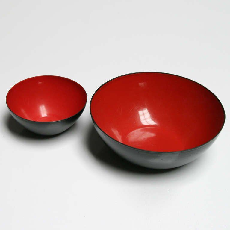 Pair of bowls "Krenit" steel enamelled by Krenchel for Torben Orskov
