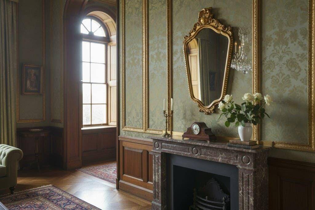 Miroir baroque doré vintage / miroir mural