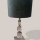 Vintage crystal bedside lamp in modernist / Art Deco / Hollywood style.