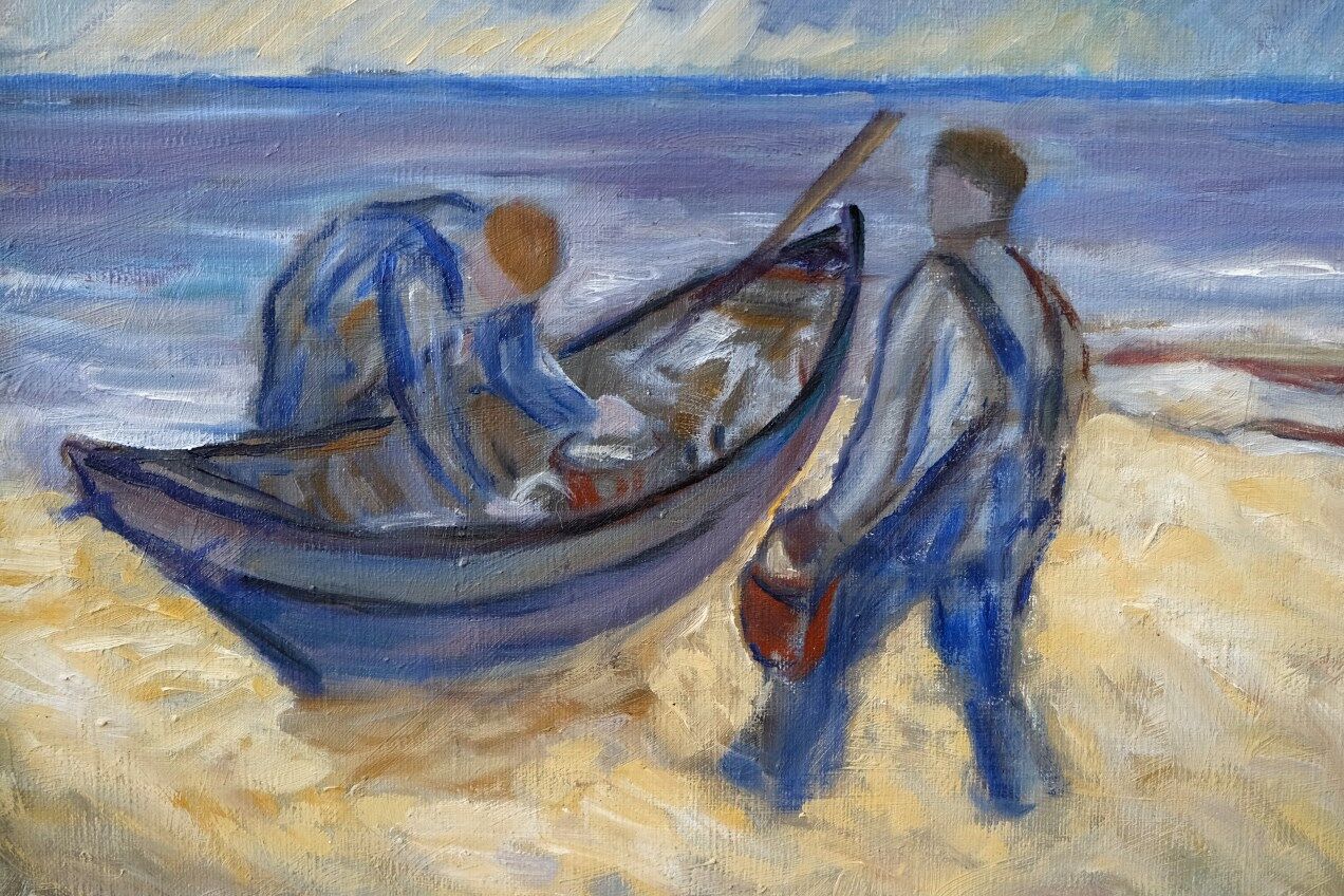 Swedish modern painting, 1970s Börje Nettelbring (1913-1986). oil on canvas. framed.