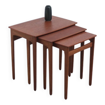 Nesting tables in teak & oak by Svend Åge Madsen, 1960s