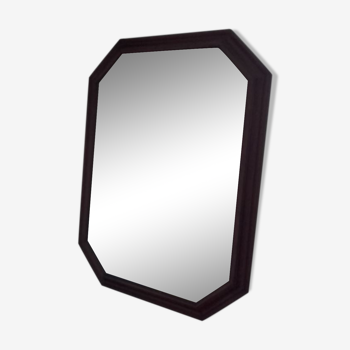 Octagonal mirror in solid wood