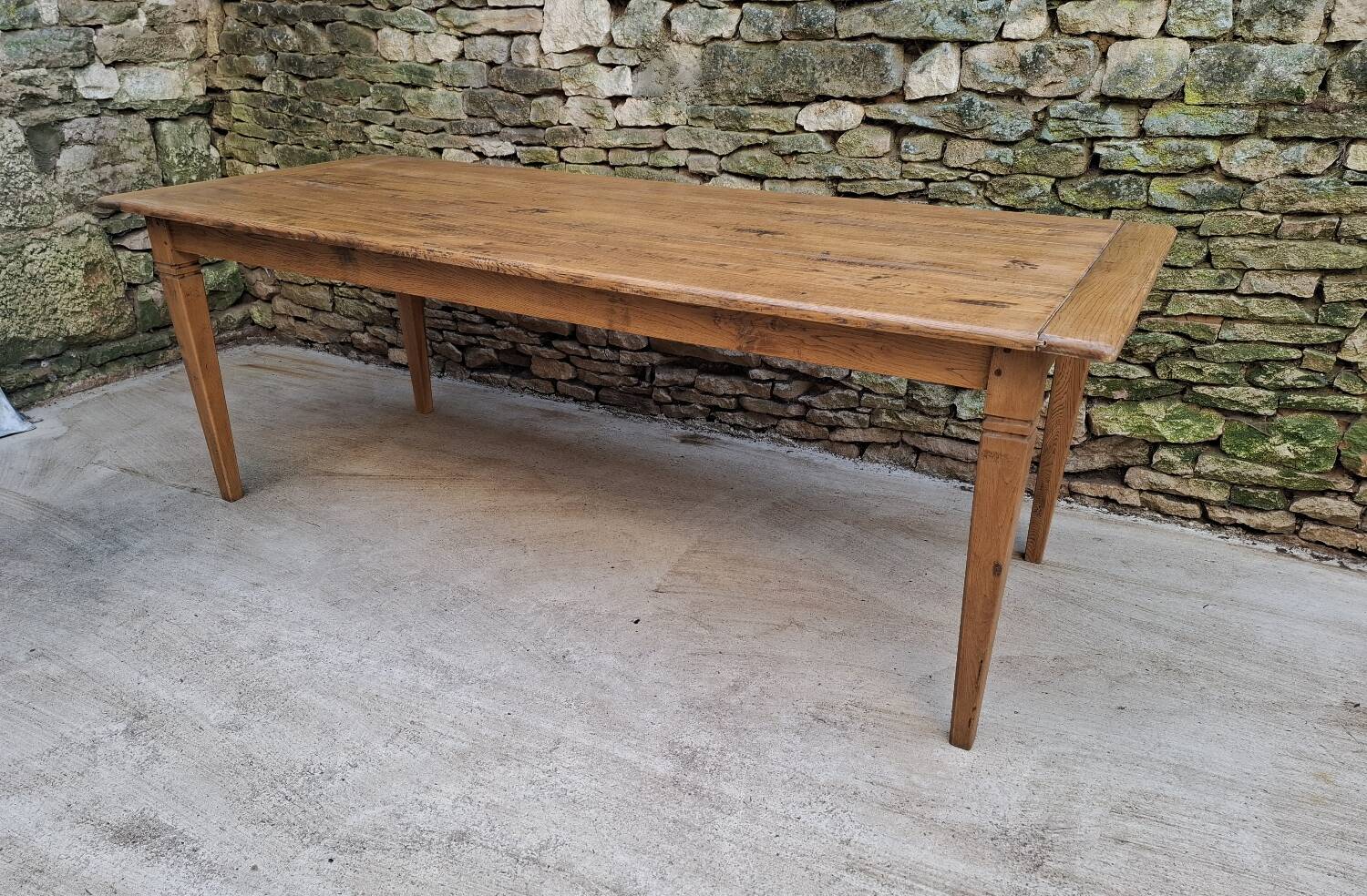 Table de ferme chêne 320 cm avec allonges 