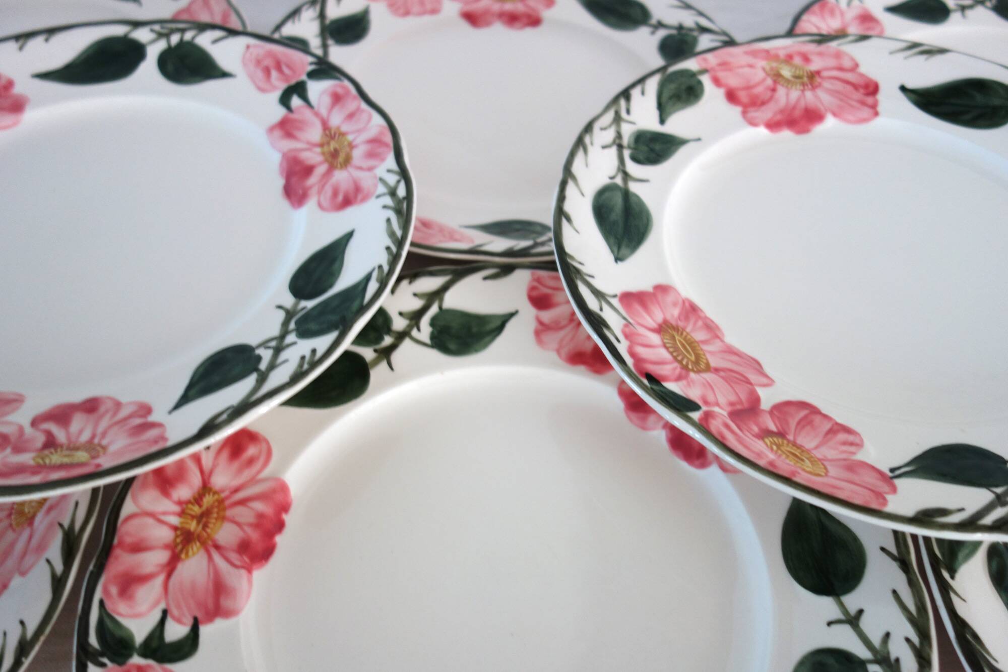 6 assiettes plates Villeroy & Boch "Wild rose", 1970