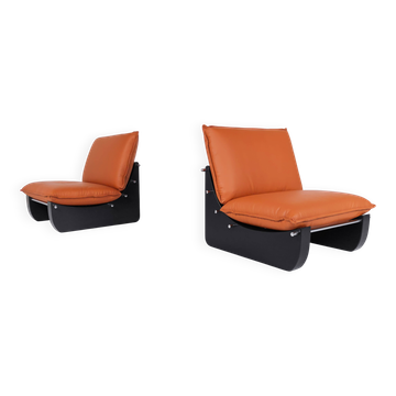 Paire de fauteuils par Guiseppe Munari, Italie, années 1970 - Nouvelle tapisserie