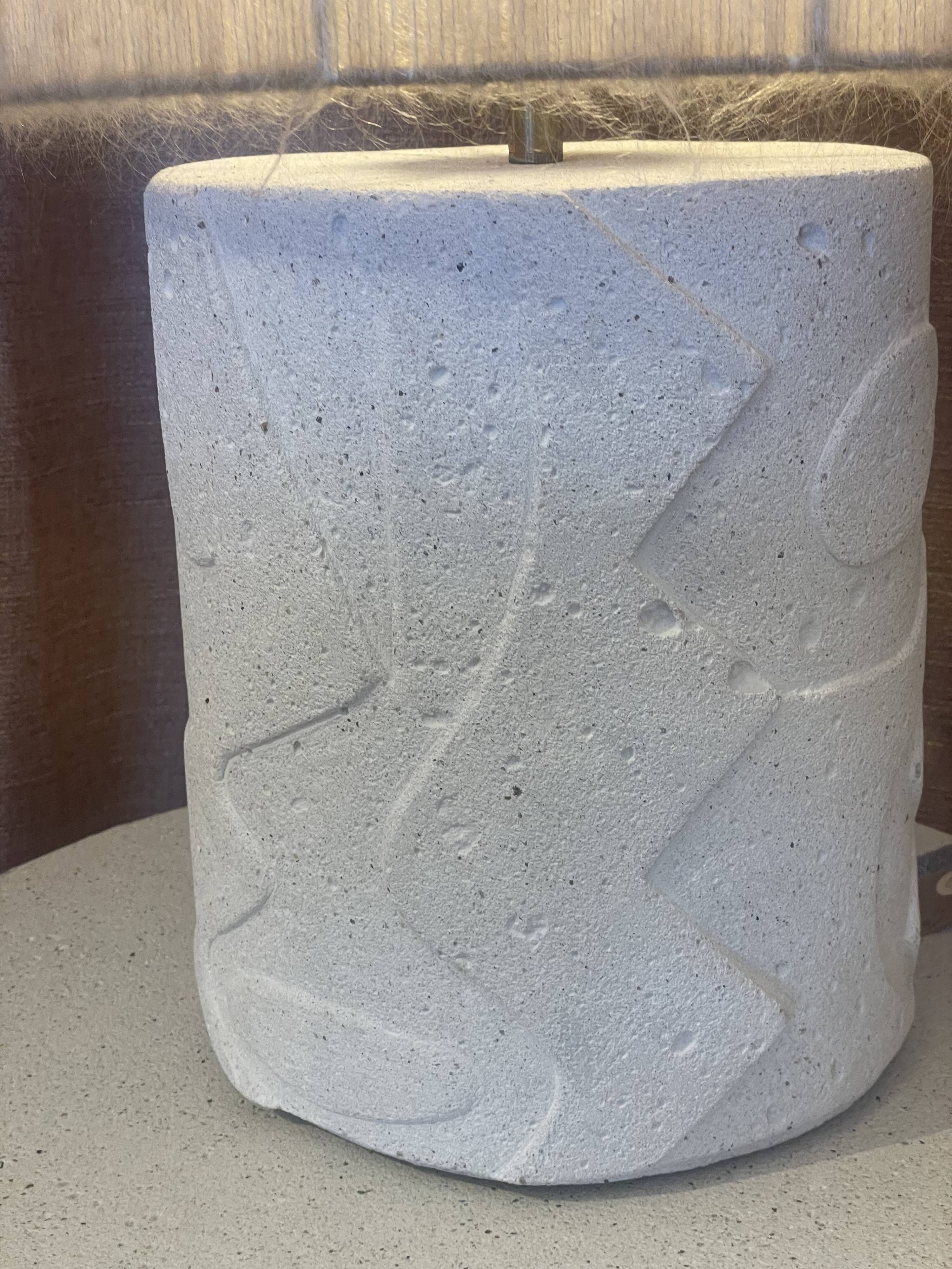 concrete and mohair table lamp