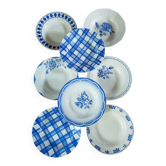 8 assiettes creuses anciennes dépareillées