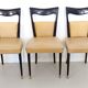 Ensemble de six chaises de salle à manger en skaï beige, origine : Melchiorre Bega, Italie