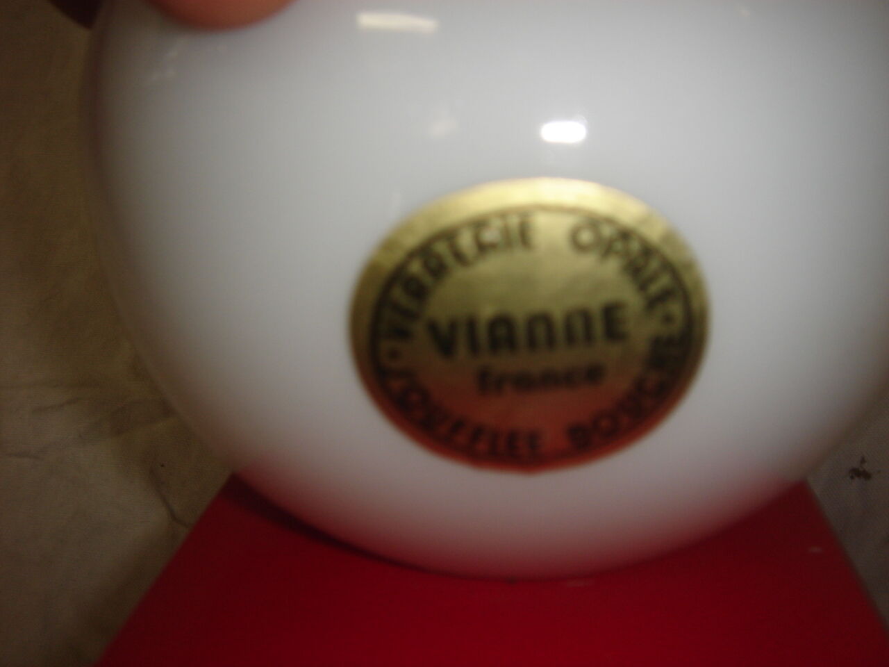 Wall lamp white opaline ball 1980